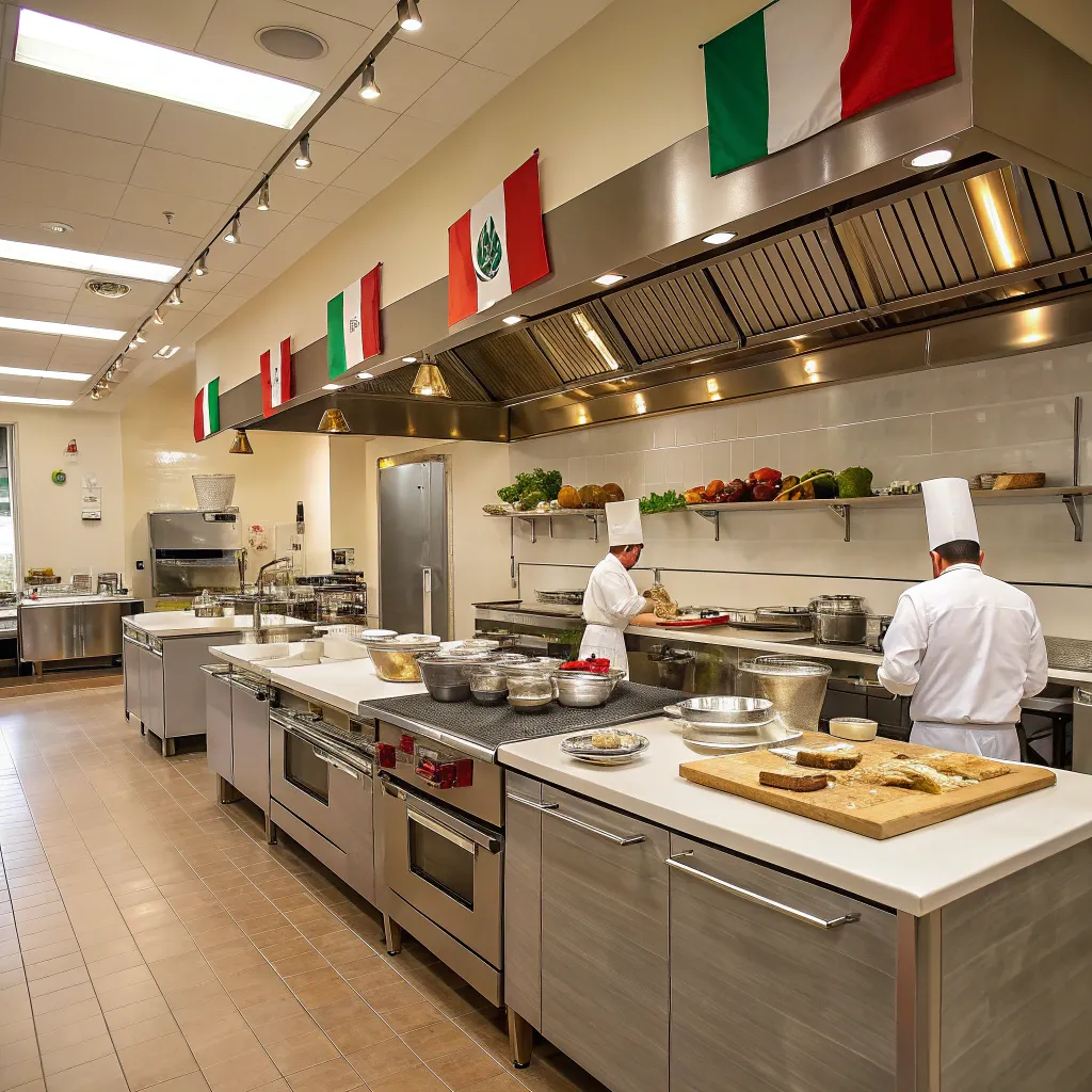 MYSTRELONIX Italian Cooking School kitchen setup